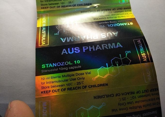 Goldene Hologramm-Farbglasfläschchenetiketten Apothekenflaschenetiketten von Aus Pharma Design