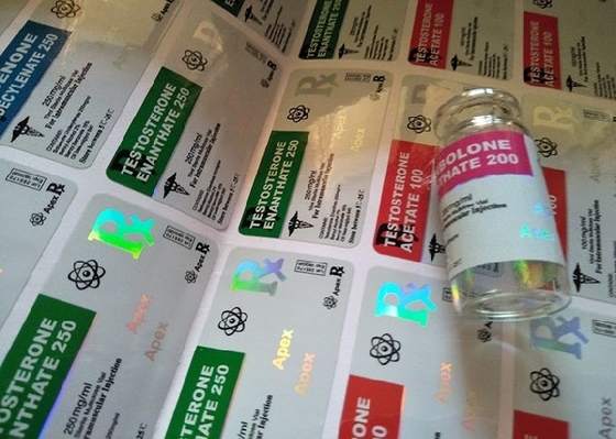 Pharmazeutische Fläschchen, stark klebende Etiketten, 10-ml-Hologramm-Fläschchenetiketten für Apex-Fläschchen