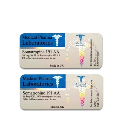 Etiketten für pharmazeutische Glasfläschchen mit Hologrammprägung