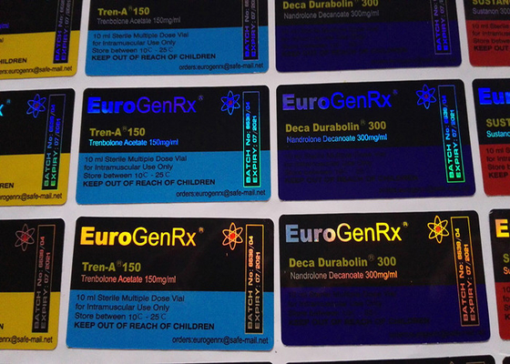 Medikamentenetikettenaufkleber im Euro-Gen-Rx-Design, stark klebende Apothekenetikettenaufkleber