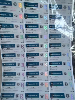 Tirzepatid 40mg Peptid Glasflaschen Etiketten mit individuellem Design