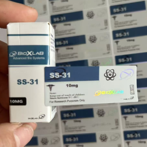 SS-31 10 mg Peptid- Durchstechflasche Etiketten und Verpackungen mit einer Durchstechflasche