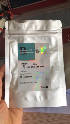 Individuelles Privatetikett für die Durchstechflasche Anavar Aluminium ZipLock Tasche mit Hologramm Aufkleber