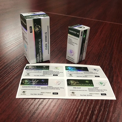 Test Propionat Injektion Medikamente Glasflasche Etiketten 25x60mm Laser Hologramm Material
