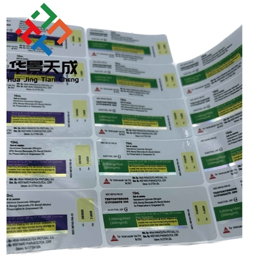 2ml / 5ml / 15ml / 20ml 10ml Durchstechflaschen Etiketten Laser kundenspezifische Hologramm Glasflaschenetiketten