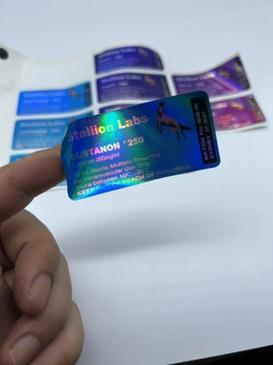 Starke Klebstoff-Vinyl 10ml-Flaschenetiketten für Testo E Brand Nano Labs mit Laser-Shinny-Effekt