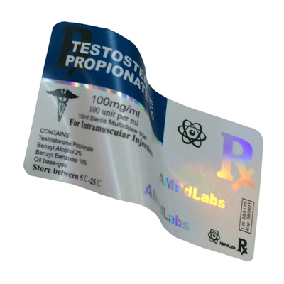 Kostenloses Design Bodybuilding SUS 250 Injektionsflaschen Etiketten mit UV-Glanz PVC PP Holographischer Aufkleber