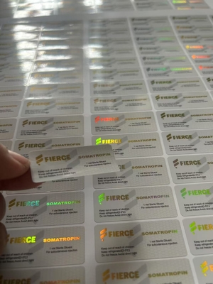 Individuelle Glasflaschenetiketten für HCG 10000 und andere Peptidprodukte Laser-Hologramm PET-Material