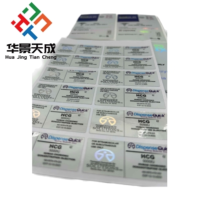 Hcg 50000 Iu Hologramm Kleine Medizinflaschen Etiketten anpassbares Papier/PET/PVC Material