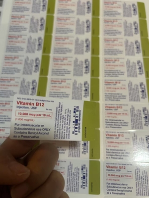Zusammengestellte Vitamin B12 Klebeöl-Injektionsetiketten für 10 ml Glasflaschen UV-Druck