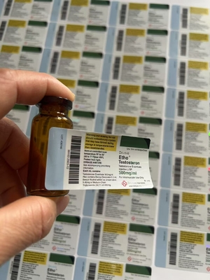 Test E 10 ml Durchstechflaschen Klebeflaschen mit der individuellen Marke