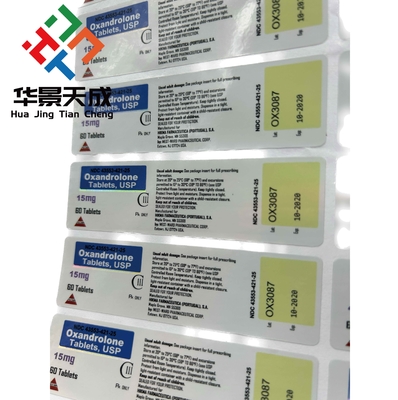 Anavar 5mg Pille Flaschenetikett Tabletten Mundetiketten Hologramm Material Druck Wasserdicht