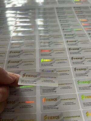 Tirzepatid 60 mg 2 ml Glasflaschen Etiketten mit PET Hologramm Laser Material