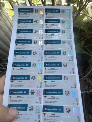 Tirzepatid 40mg Peptid Glasflaschen Etiketten mit individuellem Design