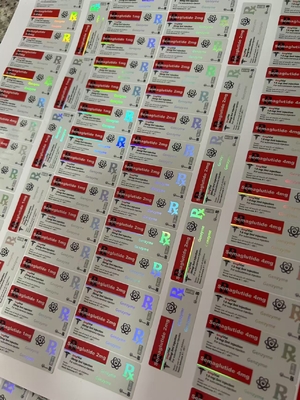 Semaglutid 1mg Etiketten für kleine Vials 5x2cm Hologramm-Laser-Effekt 2ml 3ml Vial Etiketten