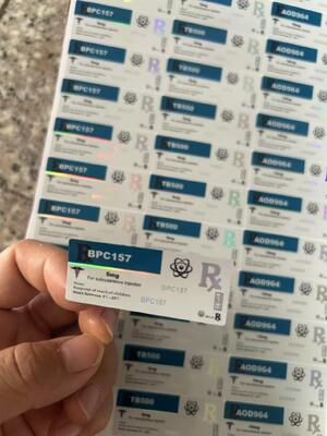 Aod964 10 mg Peptid- Durchstechflaschenetiketten PET Laser-Materail 2 ml Durchstechflaschenetiketten