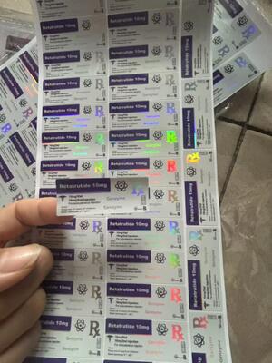 Aod964 10 mg Peptid- Durchstechflaschenetiketten PET Laser-Materail 2 ml Durchstechflaschenetiketten