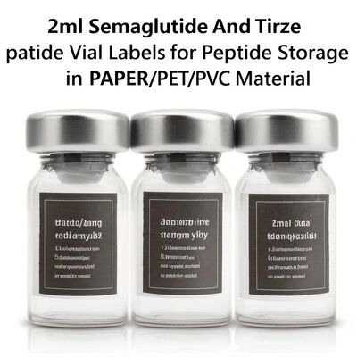 2 ml Semaglutid- und Tirzepatid-Flaschenetiketten zur Peptidlagerung in Papier/PET/PVC-Material