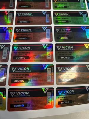 Flaschenetiketten mit glänzendem Effekt