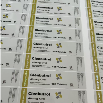 Clenbutrol 40mcg 100 Tablets  Customized Design Pvc Materail Labels