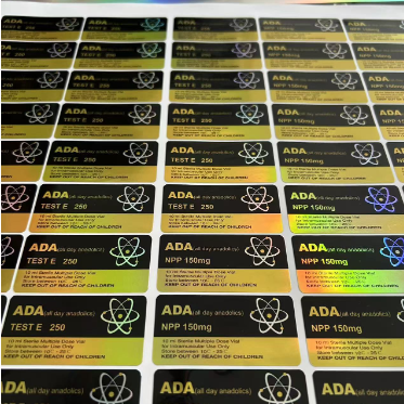 Testen Sie die Etiketten von Enanthate 250 mg Gold und Black Laser Materail