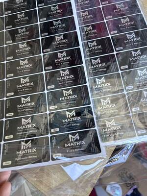 Bold 300 EQ 300 Laser materail 10ml  glass vial labels