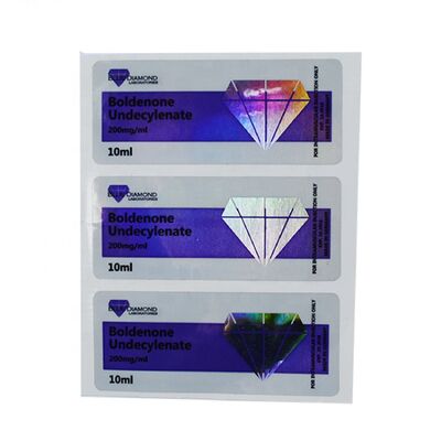 Holografische Fläschchen-Flaschenetiketten, verschiedene Produktnamen, Farben, 10-ml-Fläschchenetikett