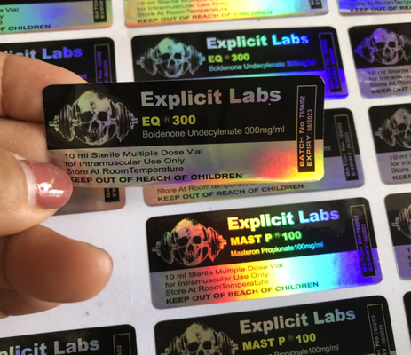 Wasserdichte 10-ml-Fläschchenetiketten 4C Vollfarbe für pharmazeutische Fläschchen