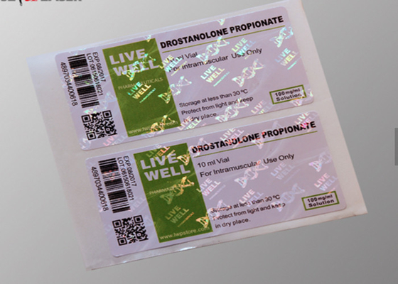 Starke klebende Phiolen-kundenspezifische Hologramm-Aufkleber für Drostanolone-Propionat