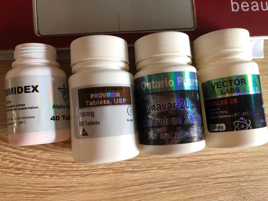 Zusammengestellte Superdrol 10 Plastik-Pillen-Flaschenetikette Wasserdicht für die Verpackung