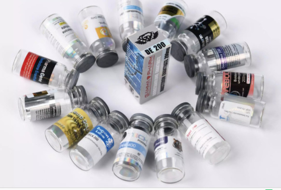 Glanz/Matte Veredelung Multidosis 10 ml Durchstechflaschenetiketten für Quadratische Sharpe Nan Drolone Decanoat Glasbehälter