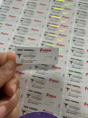 Individuelle Glasflaschenetiketten für HCG 10000 und andere Peptidprodukte Laser-Hologramm PET-Material