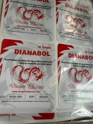 Dianabol orale Etiketten für die Drache Pharma mit PVC wasserdicht