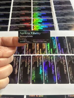 2 ml Semaglutid und Tirzepatid Fläschenaufkleber für die Peptidlagerung in PAPER/PET/PVC