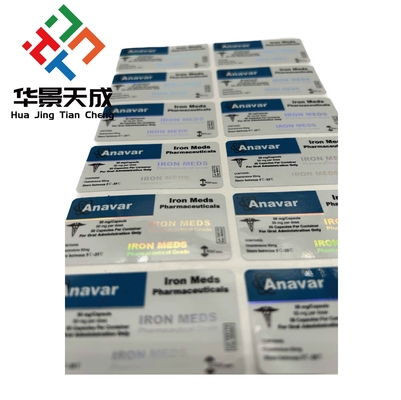Anavar 5mg Pille Flaschenetikett Tabletten Mundetiketten Hologramm Material Druck Wasserdicht