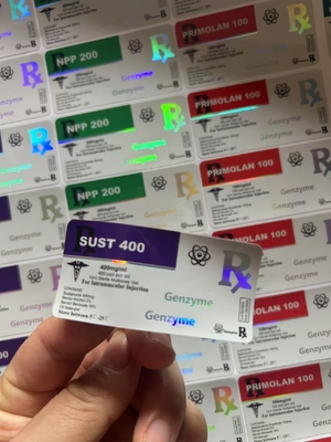 Sust 400 10 ml Durchstechflaschen Etiketten mit Laser PET glänzenden Hologrammeffekt