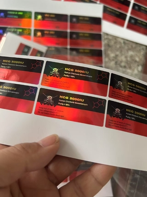 HCG 5000 IE 2ml Glasflaschenetiketten Wasserdichte Etiketten mit PAPIER/PET/PVC Material