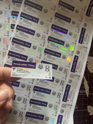 Retatrutid 30 mg 2 ml Durchstechflaschen Etiketten für subkutane Injektion