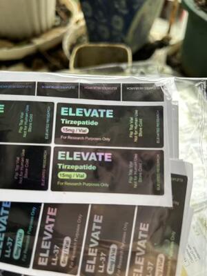 Tirzepatid 15 mg 20 mg 30 mg Hologrammlaser PET Kleinglasflaschenetiketten