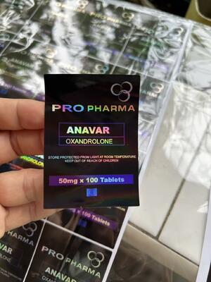 Anavar 50 mg x100 Pillen Tabletten Etiketten Laser PET Aufkleber U FOR Aluminium Zip Lock Taschen