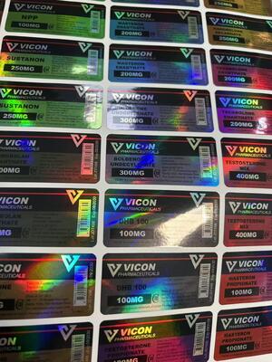 Flaschenetiketten mit glänzendem Effekt