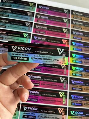 Anavar 20 mg 100 Kapseln Medikamente Aufkleber mit Laserwirkung