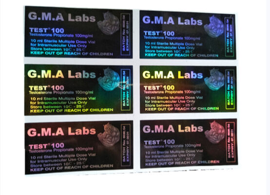 Schwarze Hologramm-Flaschenetiketten von Dragan Design für 10 ml zum Testen von Enanthate