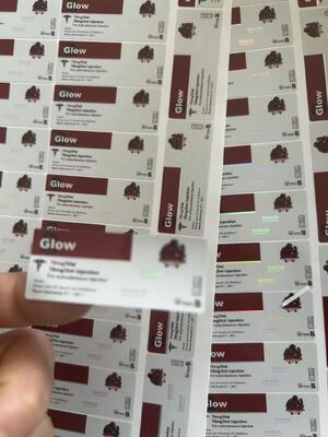 Glow 70mg Pvc Selbstklebende Peptidflaschen Etiketten