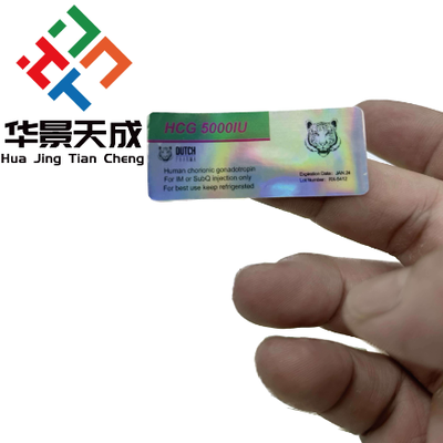 HCG 5000iu PET-Hologramm-Laseretiketten für 3-ml-Fläschchen