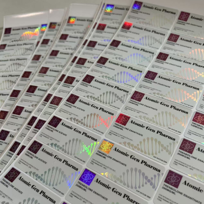 Tests und Etiketten für Glasflaschen mit 250 mg Lasermaterial