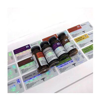 Etiketten für Glasfläschchen mit Silberfolien-Metallicdruck für Laborinjektions-Mehrfachdosisfläschchen