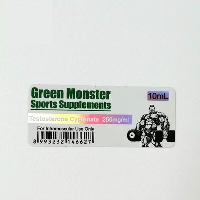 Glänzende Glasfläschchenetiketten testen Cypionat 250 mg 10 ml für Injektionsfläschchen