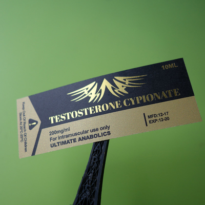 Glänzender, ölbeständiger Goldfolien-Aufkleber für anabolische Fläschchen mit 10 ml