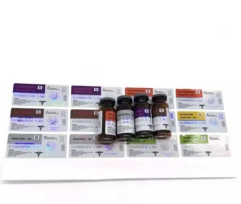 Hitzebeständige holografische PET-Offsetdruck-Etiketten für Glasfläschchen